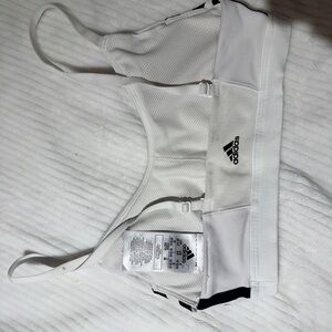 Adidas White and Black Sports Bra